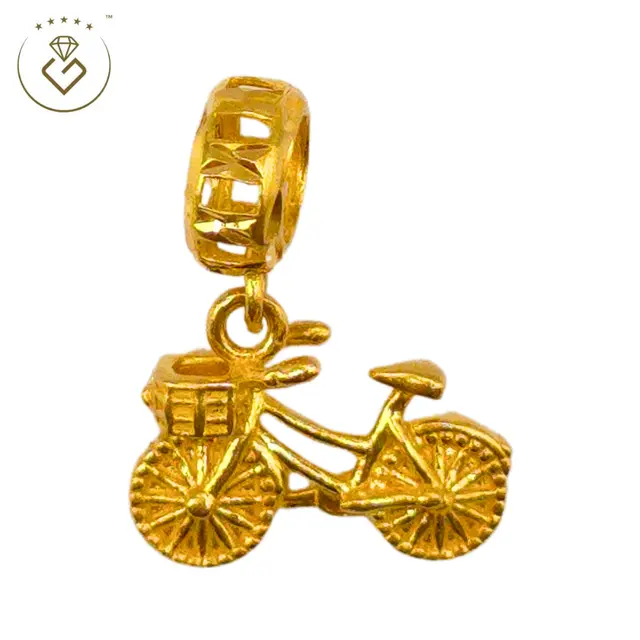 Charm emas 916 rekaan batu permata