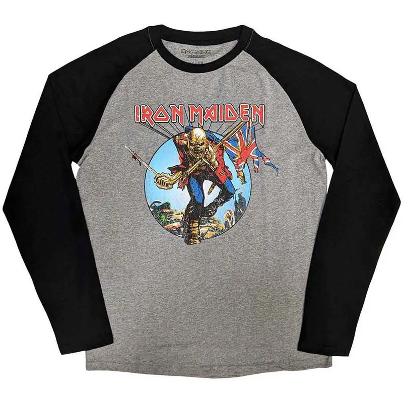 Iron Maiden 'Trooper Burst' Raglan Longsleeve T Shirt