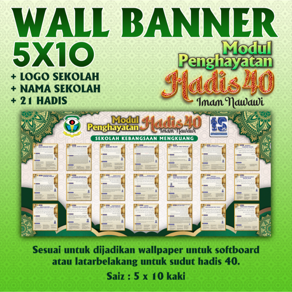 BANNER HADIS 40 IMAM NAWAWI DENGAN SUSUNAN HADIS