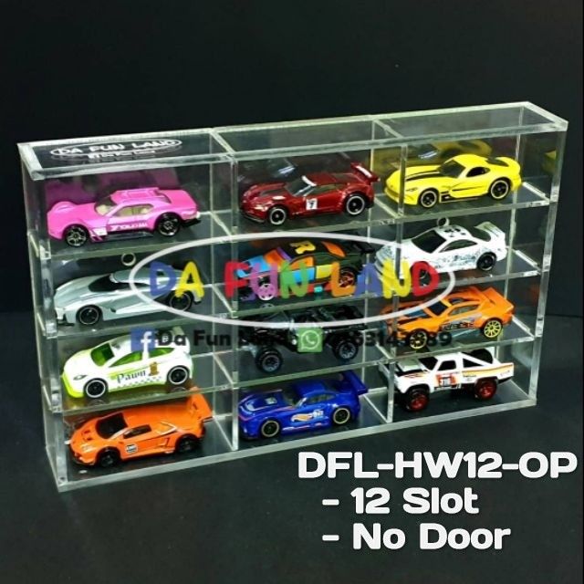 🚗 DFL-HW12-OP 🚗 DISPLAY RACK 12 SLOT (NO DOOR) for HOT WHEELS or TAKARA TOMY or MATCHBOX or TOMICA