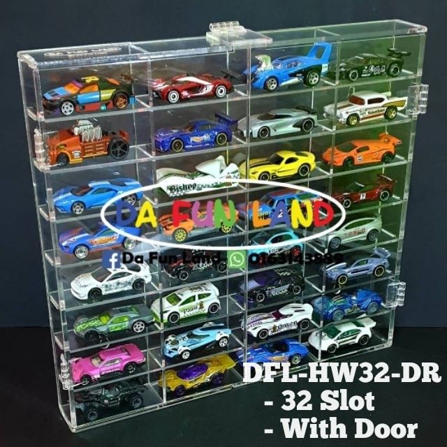 🚗 DFL- HW32-DR 🚗 DISPLAY RACK 32 SLOT (WITH SWING DOOR) for HOT WHEELS or TAKARA TOMY or MATCHBOX or TOMICA