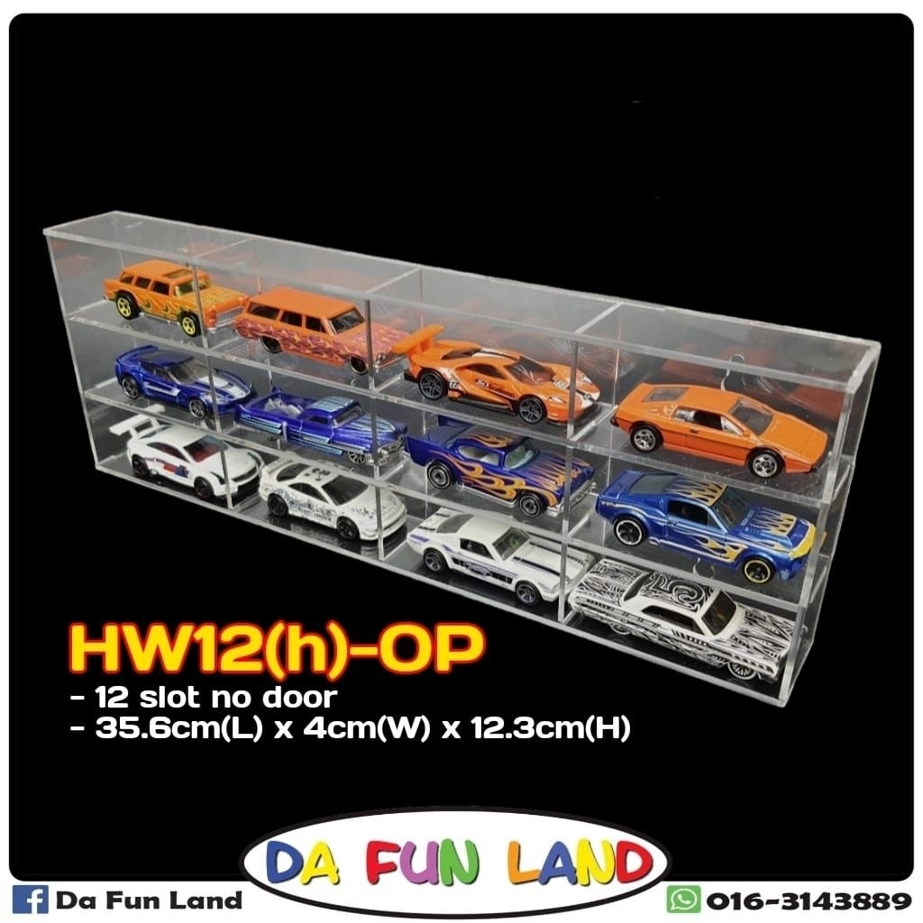 🚗 HW12(H)-OP 🚗 DISPLAY RACK 12 SLOT MENDATAR (NO DOOR) for HOT WHEELS or TAKARA TOMY or MATCHBOX or TOMICA