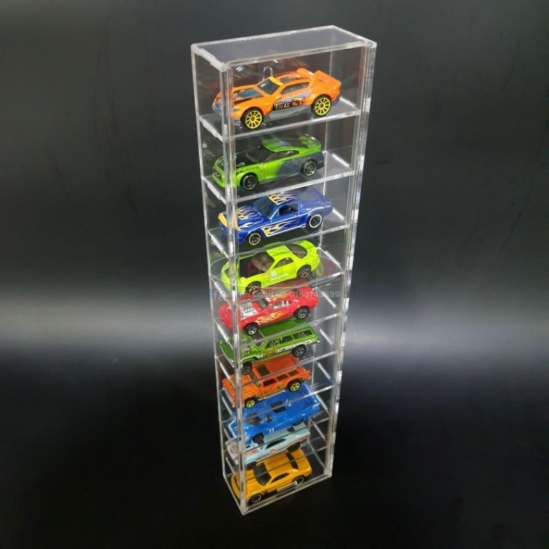 🚗 HW10(t)-SL 🚗 DISPLAY RACK 10 SLOT TOWER TYPE WITH SLIDING DOOR for HOT WHEELS or TAKARA TOMY or MATCHBOX or TOMICA