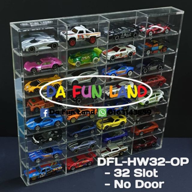 🚗 DFL- HW32-OP 🚗 DISPLAY RACK 32 SLOT (NO DOOR) for HOT WHEELS or TAKARA TOMY or MATCHBOX or TOMICA