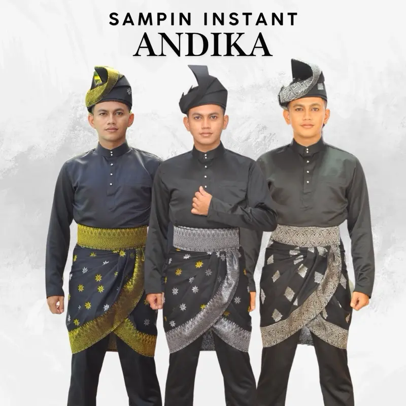 Sampin Instant Andika Songket Ekslusif / Bunga Tabur saiz Kanak-Kanak Sampai Dewasa