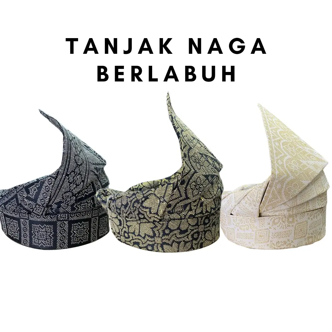 Tanjak Naga Berlabuh Saiz Baby / Budak / Dewasa Boleh Laras - Adjustable tanjak for men and kids Corak Songket / Plain H