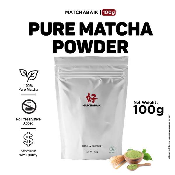MATCHABAIK / Red / Ceremonial Pure Matcha Powder 100 Gram