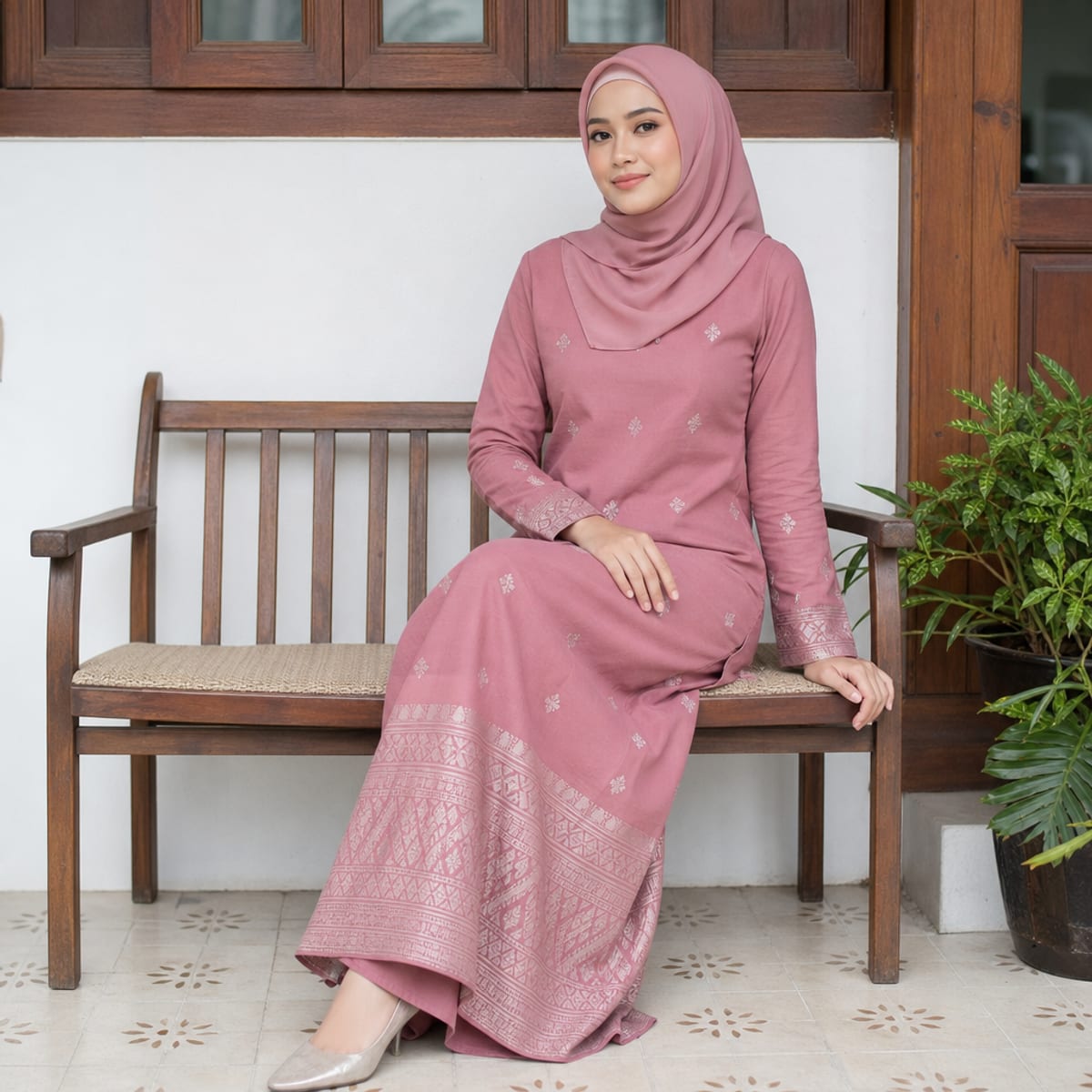 Kurung Pahang — Dusty Rose