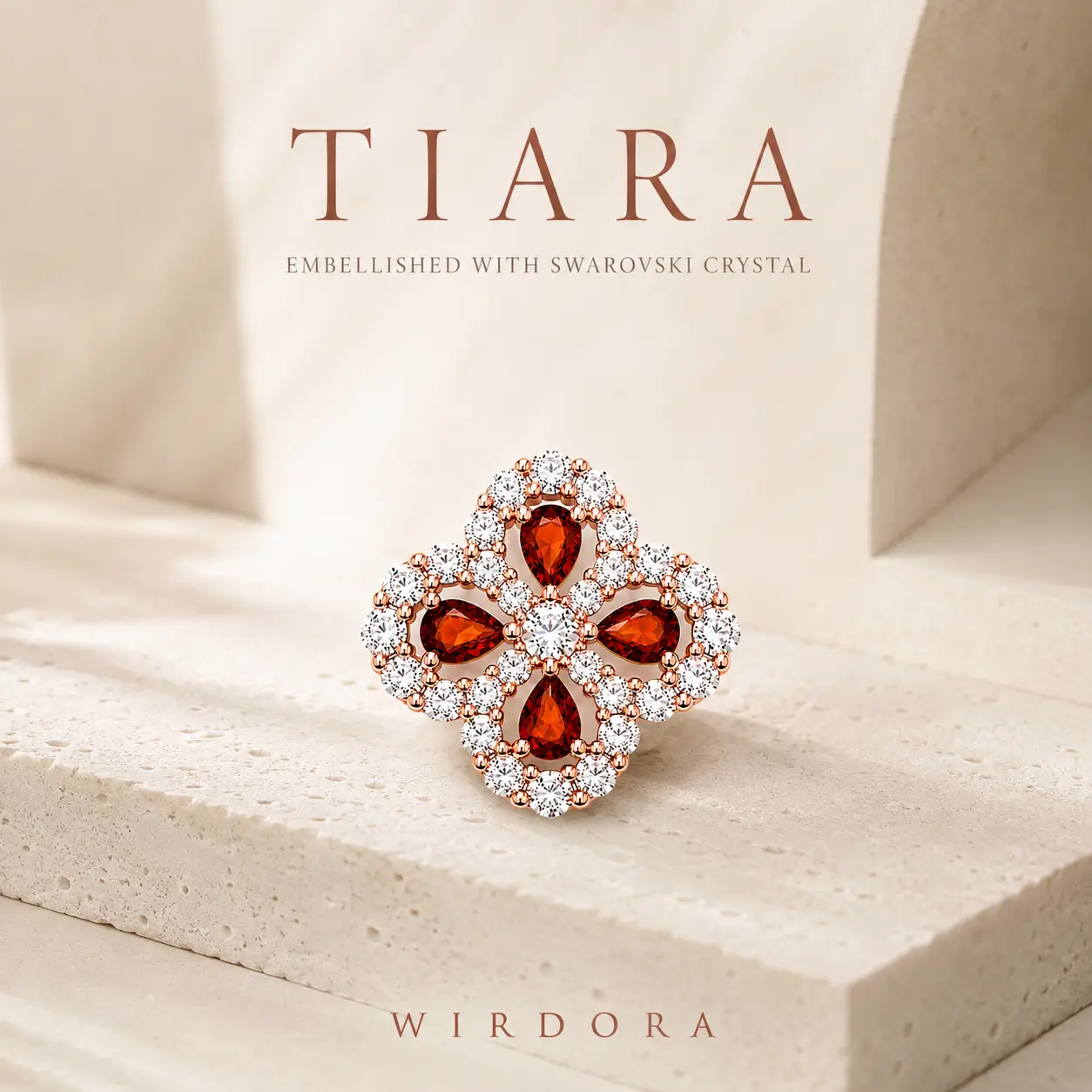 Wirdora Brooch Tiara 2.0 Rose Gold Kerongsang