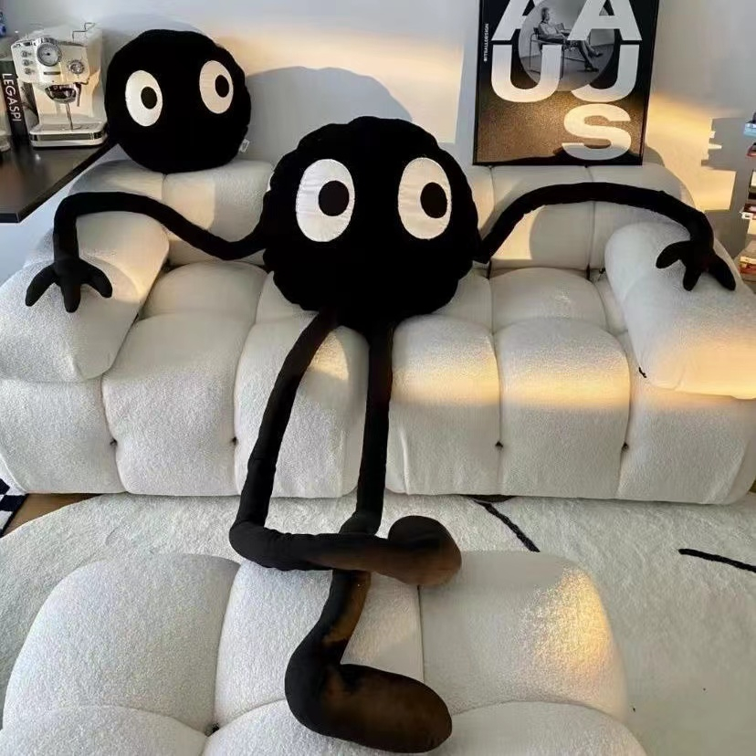 Hot-selling Black Briquettes Doll Doll Sofa Bedroom Pillow Plush Toy Funny Cushion Pillow Long Hand